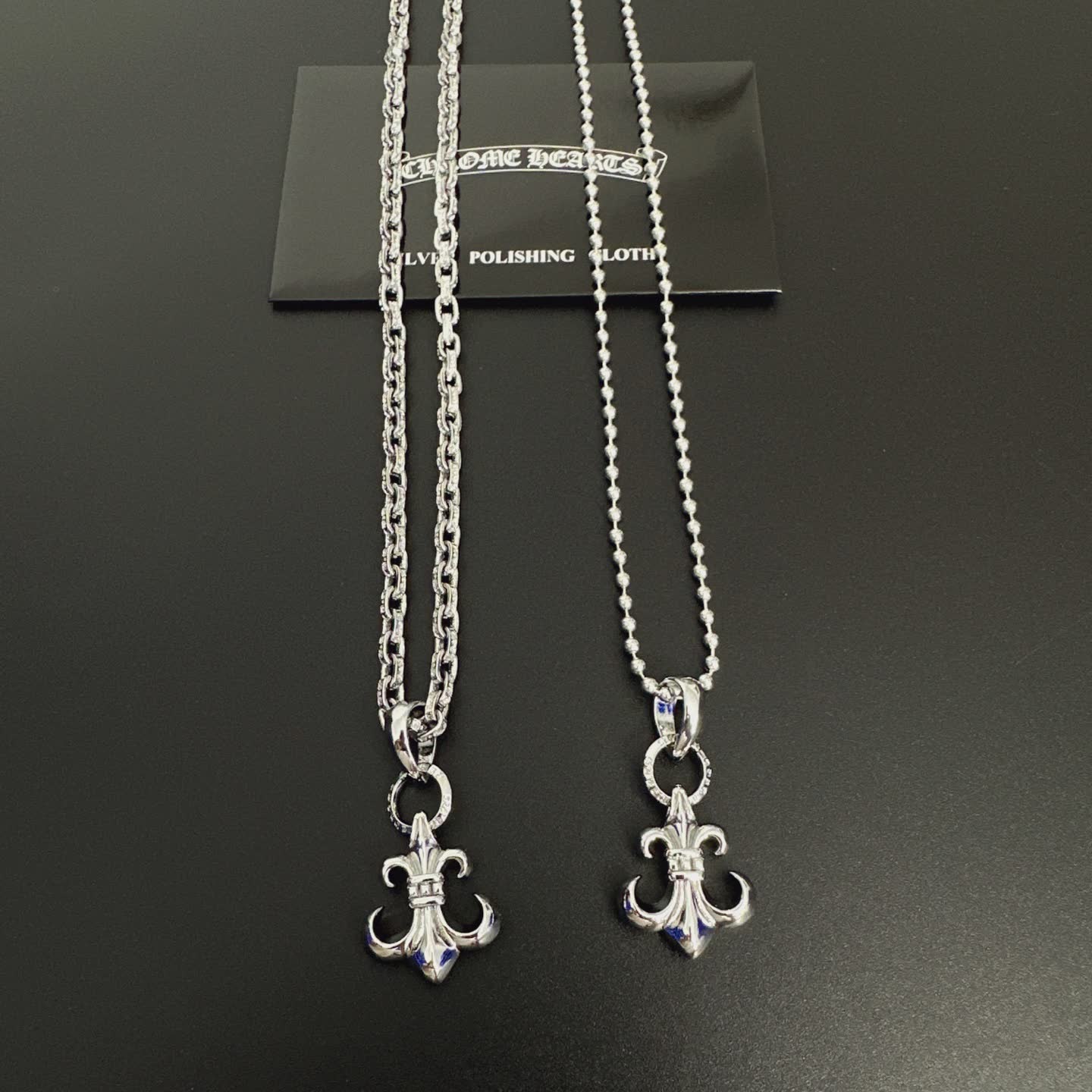 Chrome Hearts Silver Fleur-de-lis Pendant Necklace